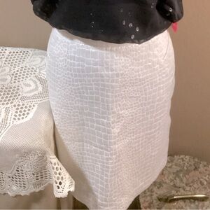 WORTHINGTON WHITE & SILVER MIDI SKIRT